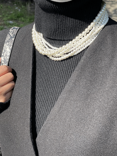 레이어드 펄 necklace